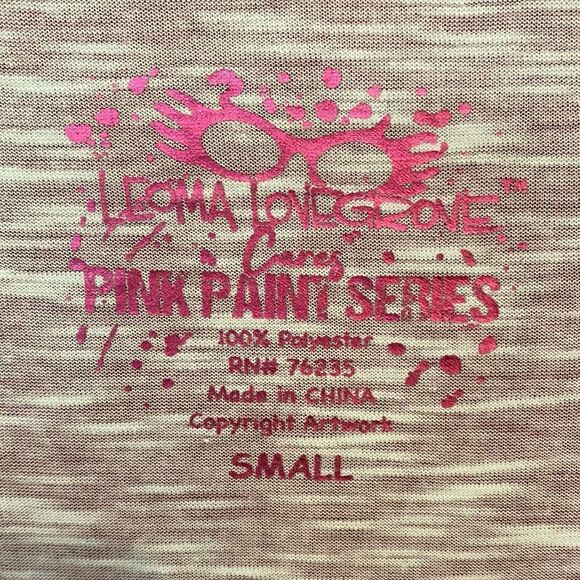 Leoma Lovegrove Sz S Pink Paint Series Ombre Turtle Pattern Long Sleeve T-Shirt - Picture 5 of 8
